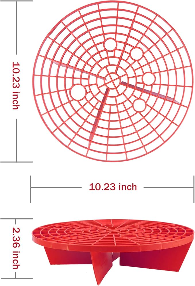 Amiss 2 Pack Car Wash Bucket, Automotive Wash Tool and Detail Kits, Scratch Prevention Bucket Tool, Car Interior Exterior Accessories, Fits 10.2 Inch - Red