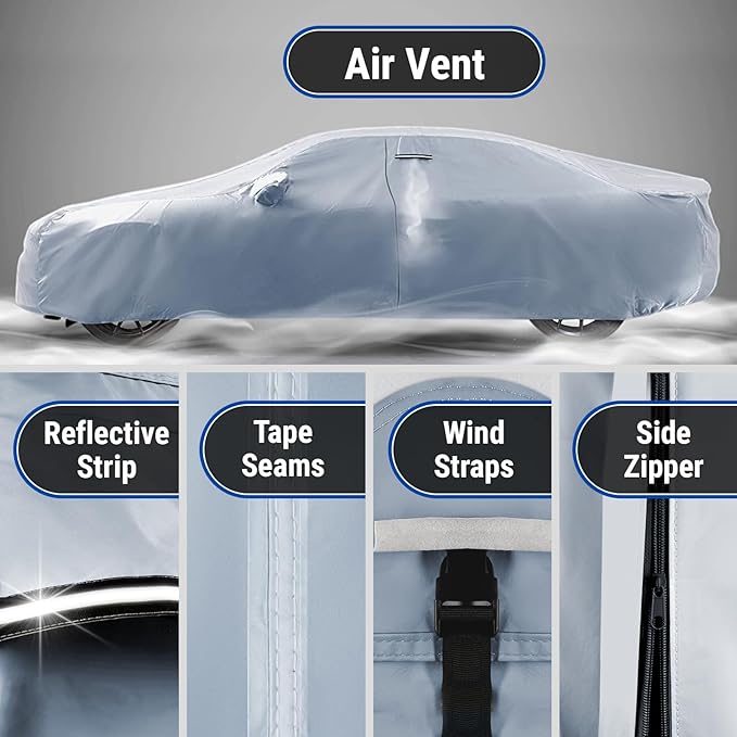 iCarCover Fits [2014-2024 Jaguar F-Type] Premium Custom Car Cover Waterproof All Weather Resistant Outdoor Indoor Sun Snow Storm UV Protection Form-Fit Padded Cover with Straps