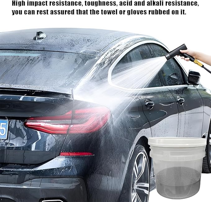 2 PCS Car Wash Bucket Insert, Car Wash Grit Filter Trap Dirt Fits 12 Inches Diameter Bucket, Insert for Automotive Detailing and Cleaning, Car Accessories (Black)