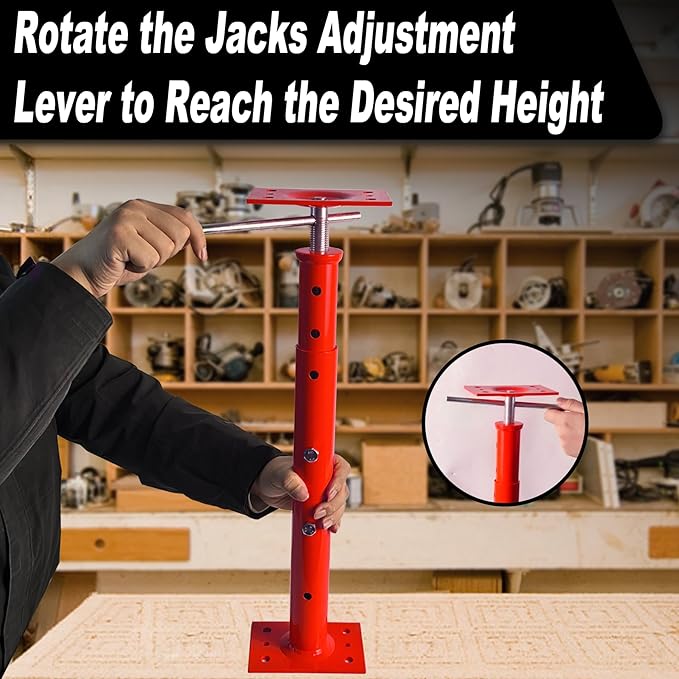 House Floor Jacks, 19"-38" Heavy Duty Screw House Jack, Basement Floor Jacks Post Pole House Jacks for Lifting & Leveling, Telescoping Support Jacks for Beam Repair and Crawl Space Shoring