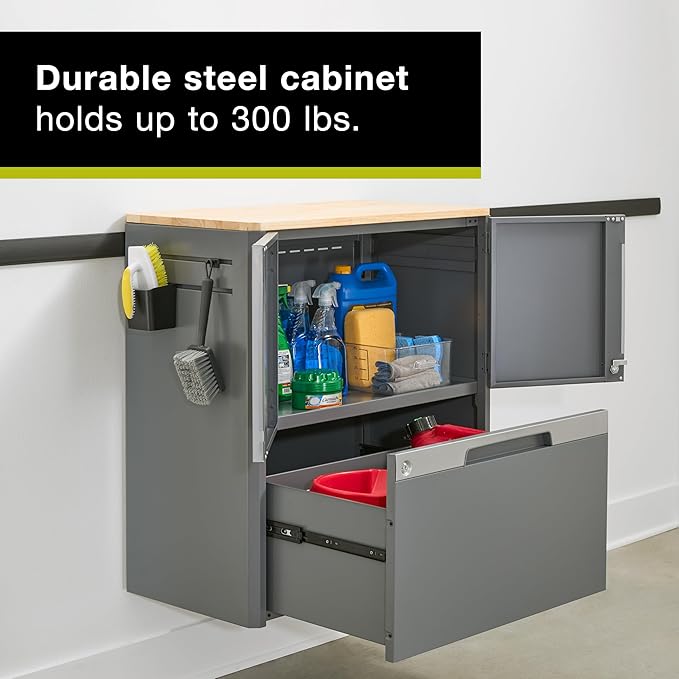 Rubbermaid FastTrack 2 Door + Drawer Base Cabinet, Garage Storage Systems, Garage Organization