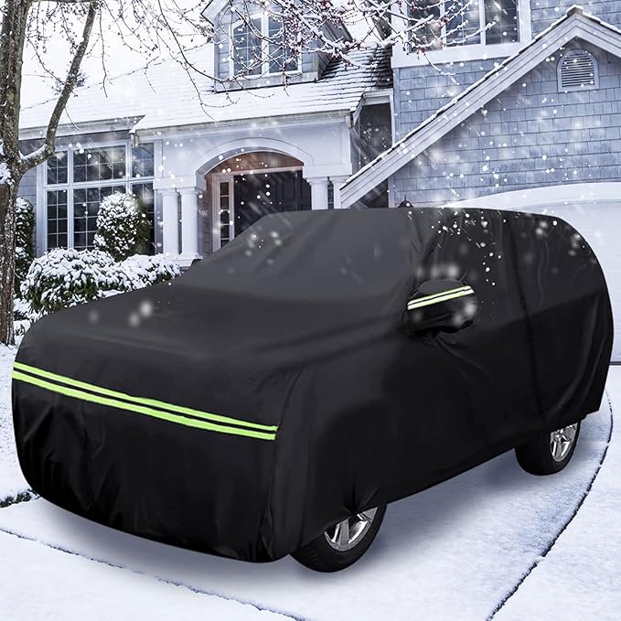 Waterproof Car Cover Replace for 2009-2024 Toyota Venza, 6 Layers All Weather Car Covers with Zipper Door & Windproof Bands for Snow Rain Dust Hail Protection