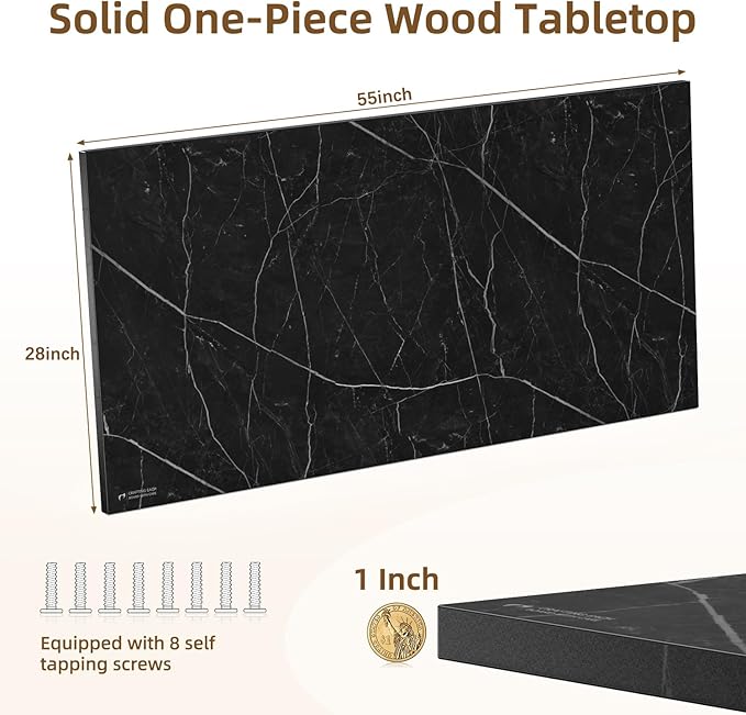 Universal Solid One-Piece Wood Table Top, 55"x28"x1" Workbench Top - Rectangular Particle Board for Standing Desk, Home Office Desk Countertop DlY, Washer Dryer, Coffee, Bar Tabletop