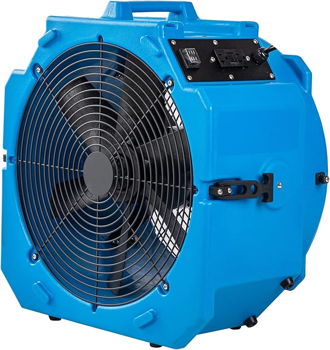 MOUNTO AM25AX 2-Speed 1/4 HP 4000 CFM 18-Inch Axial Fan Air Mover Blower with Roto-Mold Housing for Water Damage Restoration, Air Cooling, Ventilation, and Drying - Powerful Industrial Fan