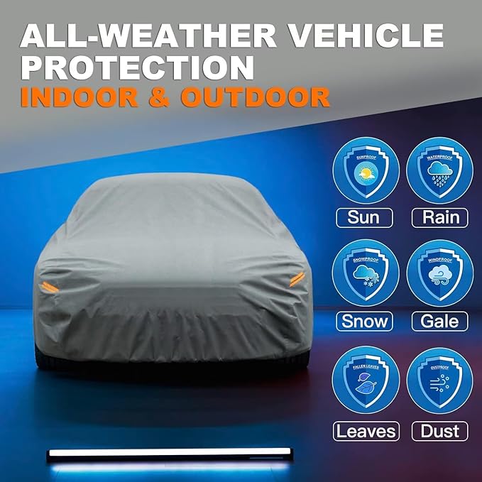 Kayme Heavy Duty Car Cover Custom Fit Jaguar F-Type, Waterproof All Weather for Automobiles, Full Exterior Covers Rain Sun UV Protection.