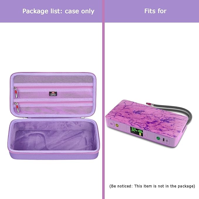 FBLFOBELI Hard Carrying Case for Halo Bolt Ultimate 2.0 & 3.0/for Halo Bolt Air + 55500 1750/for Halo Bolt Air 58830 Portable Vehicle Jump Starter with Air Compressor (Case Only) (Purple)