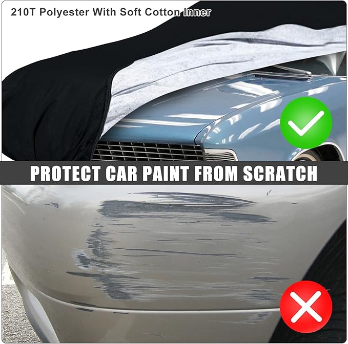 Waterproof Car Cover Replace for 1963-1970 Buick Riviera 2 Door Hardtop, 210T All Weather Classic Car Covers with Inner Cotton & Lock for Snow Rain Paint Protection