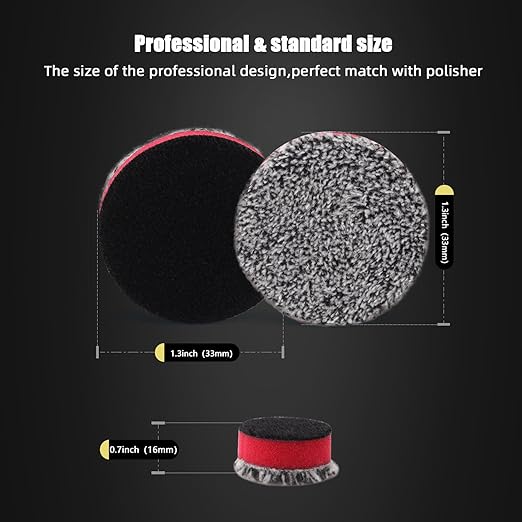 SPTA 2" Microfiber Cutting Pads 10 Pack, Heavy Cutting and Polishing, Microfiber Finishing Disc for Waxing and Polishing&Scratch and Vortex Removal Pad, Ultrafine Fiber Pad
