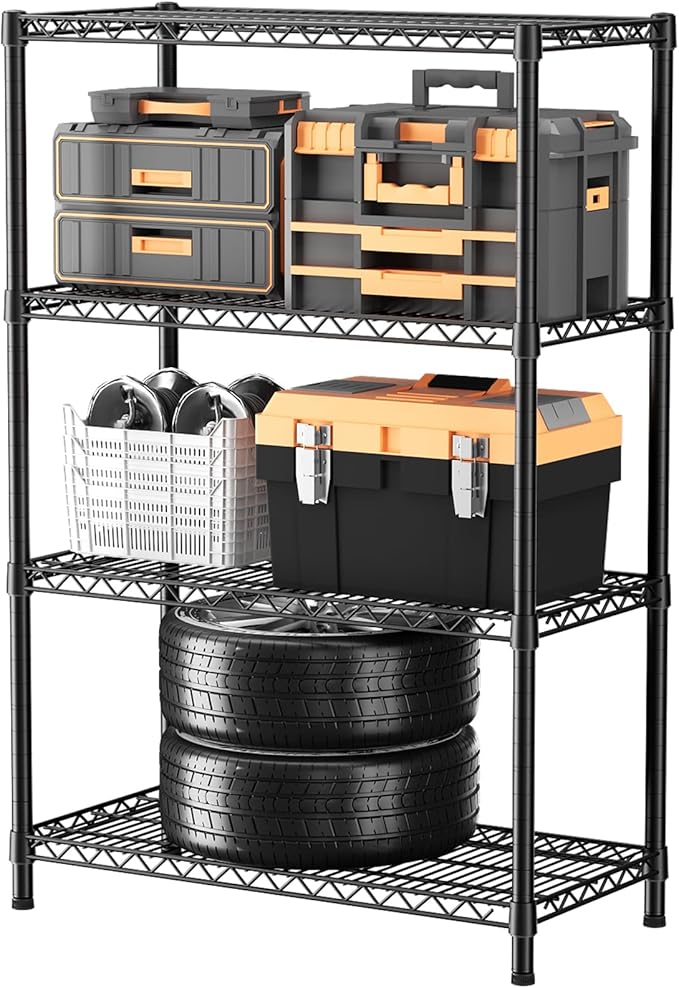 SINGAYE Shelf Closet Wire Shelving：Adjustable Metal Unit for Laundry Room Organization Bathroom Kitchen Home Garage Storage Pantry Rack Shelves