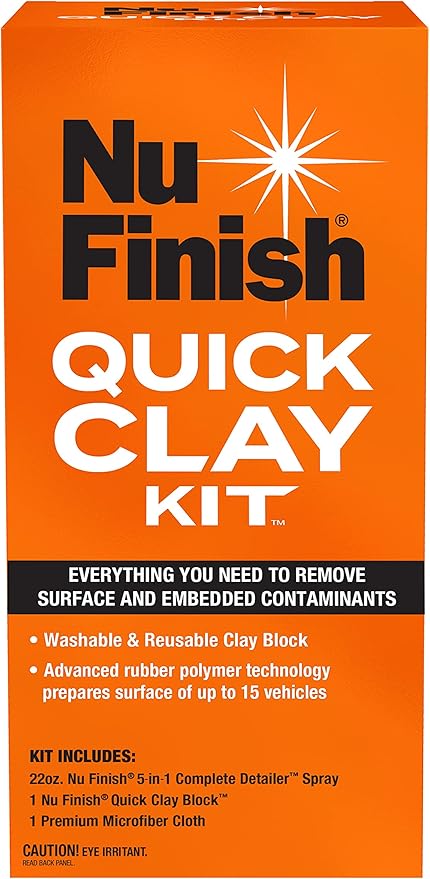 Nu Finish Quick Clay Car Kit with Clay Block, 5-in-1 Detailer and Cloth (3 Items)