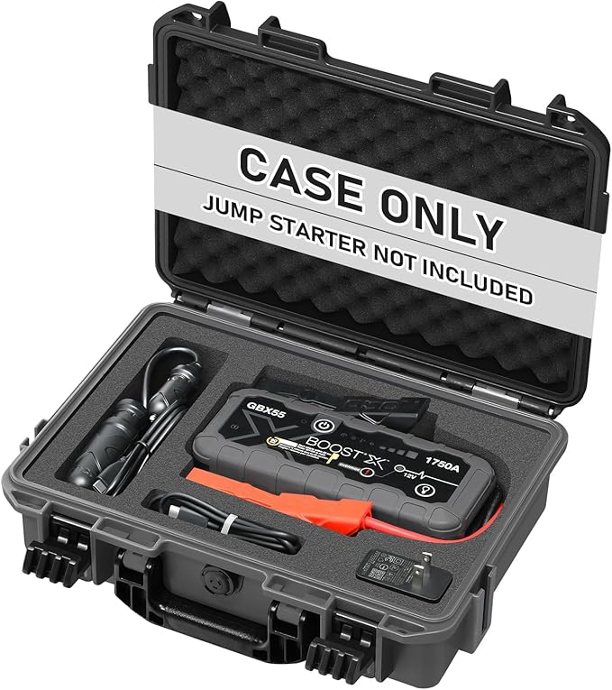 LOTOCASE Case for NOCO GBX55 – Waterproof Hard Shell Carrying Case with Custom Pre-Cut Foam, Shockproof Protective Travel Box Compatible with Boost GBX55 UltraSafe Jump Starter