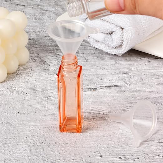 120 Pcs Mini Clear Plastic Funnel, Little Small Funnel Set Kit for Lab Bottles Essential Oils Perfumes Powder Spices Sand Art Capsule Kitchen