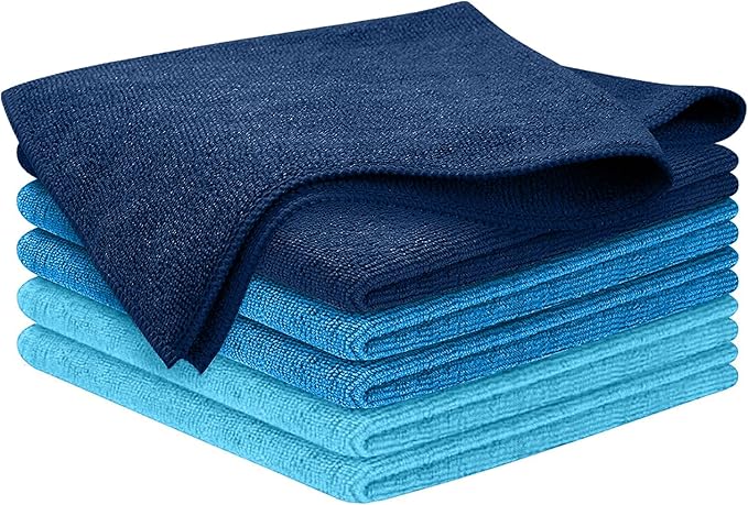 USANOOKS Microfiber Cleaning Cloth - 6 Pcs 11.5"x11.5" - High Performance - 1200 Washes, Ultra Absorbent Towels Weave Grime & Liquid for Streak-Free Mirror (Pack of 6)