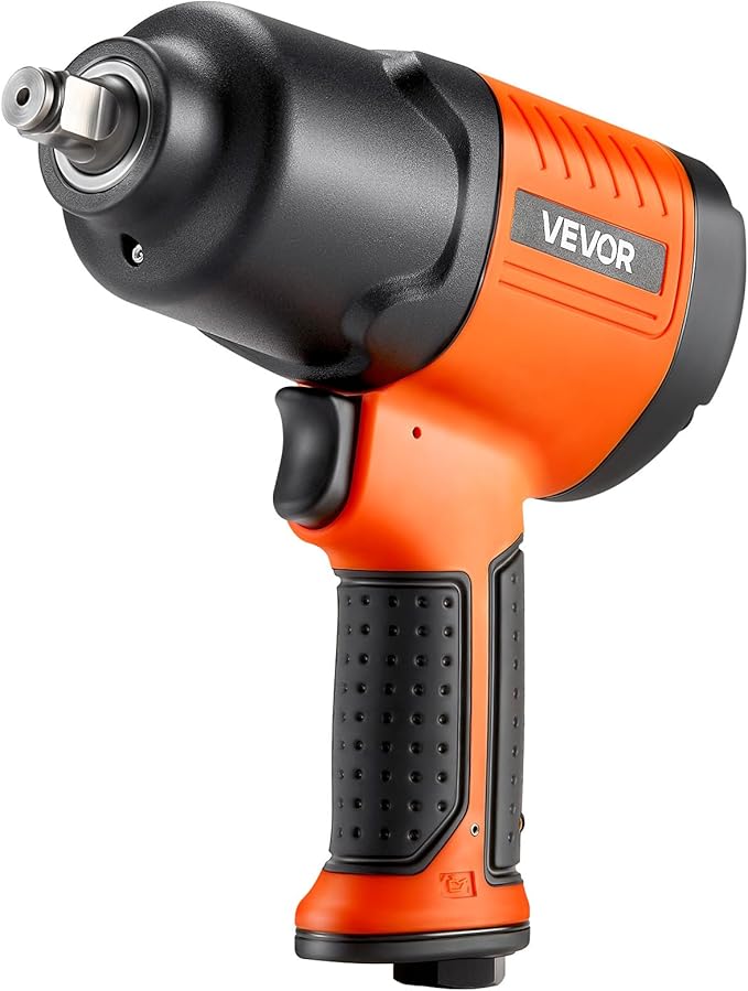 VEVOR Air Impact Wrench, 1/2" Drive Pneumatic Impact Wrench Up to 1100 ft-lbs Reverse Torque, 7500RPM 4-Speed Adjustable & Lightweight Pneumatic Gun for Auto Repairs and Maintenance