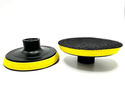 2 Pack 4" Hook and Loop Backing Pads Foam Backer Pad with 5/8”-11 – 4 inch Backup Pads for use with Angle Grinder or Drill Sanding Polishing Discs – Includes 2pcs 0.30” (8mm) Shank Adapters