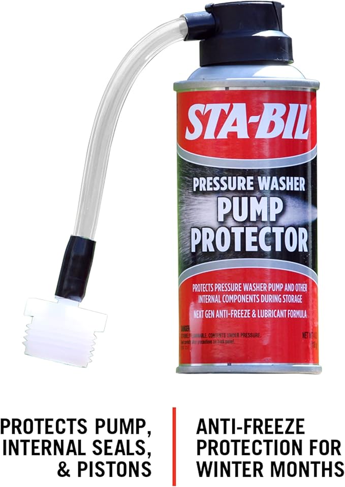 STA-BIL Pump Protector - Protects Pressure Washer Pumps and Other Internal Components During Storage, 4oz , Red & STA-BIL Storage Fuel Stabilizer - Keeps Fuel Fresh For Up To Two Years, 16oz, Red