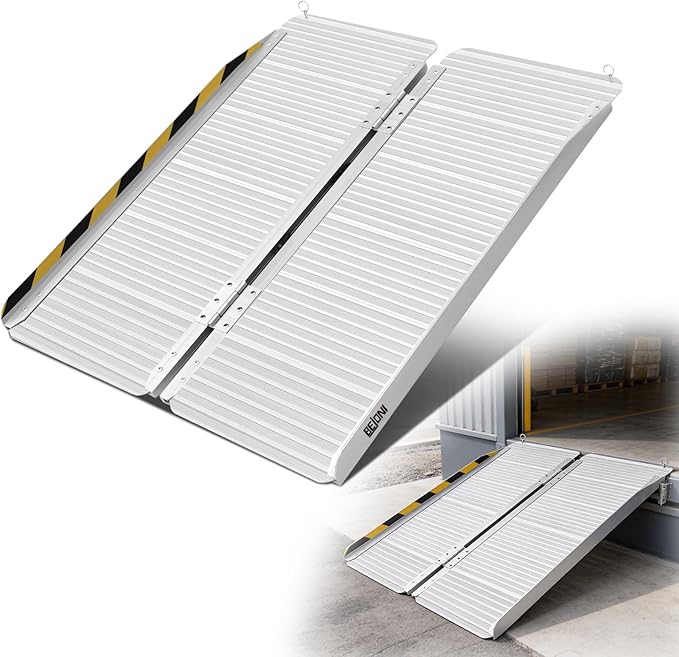 BEJONI Portable Wheelchair Ramp 3FT, Aluminum Folding Handicap Ramp, 30''W Non-Slip Surface, Wheelchair Ramps for Home Steps, Doorways, Threshold, Scooters