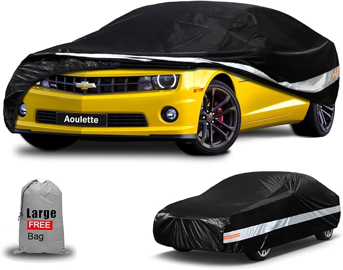 Chevrolet Car Cover Custom-Fit Car Cover for Chevrolet Camaro, Waterproof All-Weather Car Cover, Lightweight Full Exterior Cover for Outdoor Protection Against Sun, Rain, Dust, Snow, and Wind.