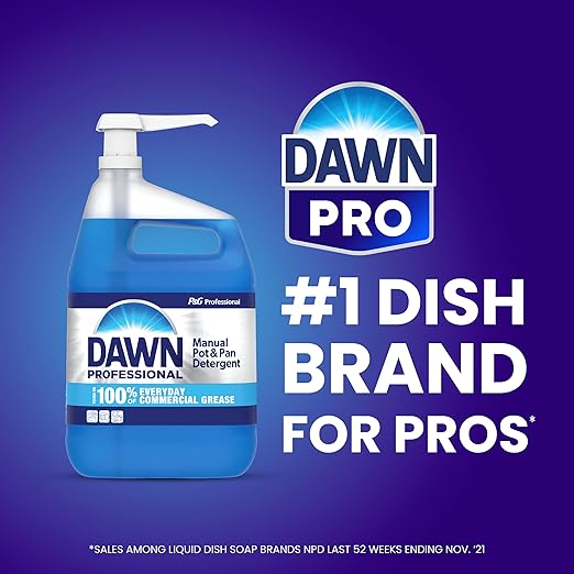 Dishwashing Liquid Soap Detergent by Dawn Professional, Bulk Degreaser Removes Greasy Foods from Pots, Pans and Dishes in Commercial Restaurant Kitchens,Regular Scent, 5 gal.