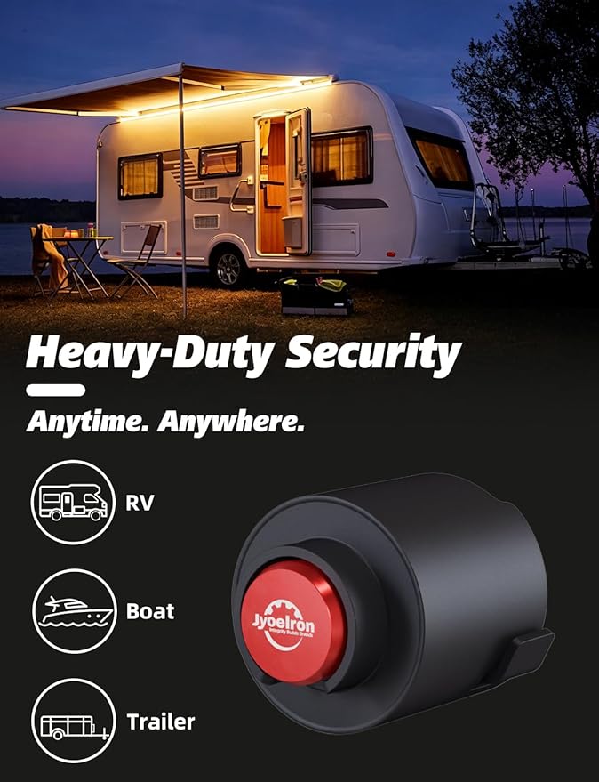 Trailer Lock Fits 2 Inch Coupler, Upgrade Anti Theft Heavy-Duty Steel Trailer Hitch Locks, Camper Accessories for RV, Trailer, Boat, Pickup