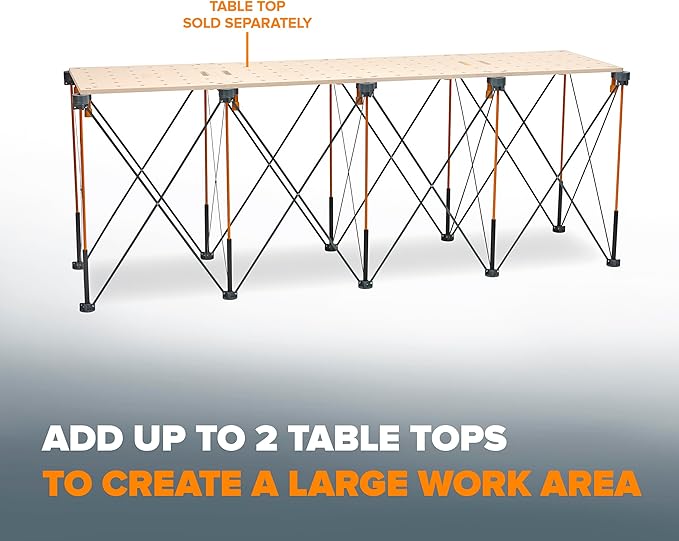 BORA Centipede Portable Workbench 24 x 96 inch Foldable Work bench for Garage 36 inch Work Height, Heavy Duty Work Table with 2500lb Capacity, Mesa de Trabajo Para Taller 2x8ft CT10
