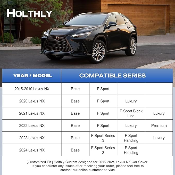 10 Layers SUV Car Cover Custom Fit for Lexus NX (2014-2026) NX250, NX300, NX350, Waterproof All Weather for Automobiles, Outdoor Full Cover Sun Dust Rain Protection with Cotton. Black