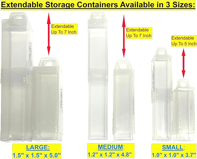 FTG USA Storage Container 4 Piece Large Size Extendable Plastic Box Used as Storage Case for Countersink and Replacement Drill Bits