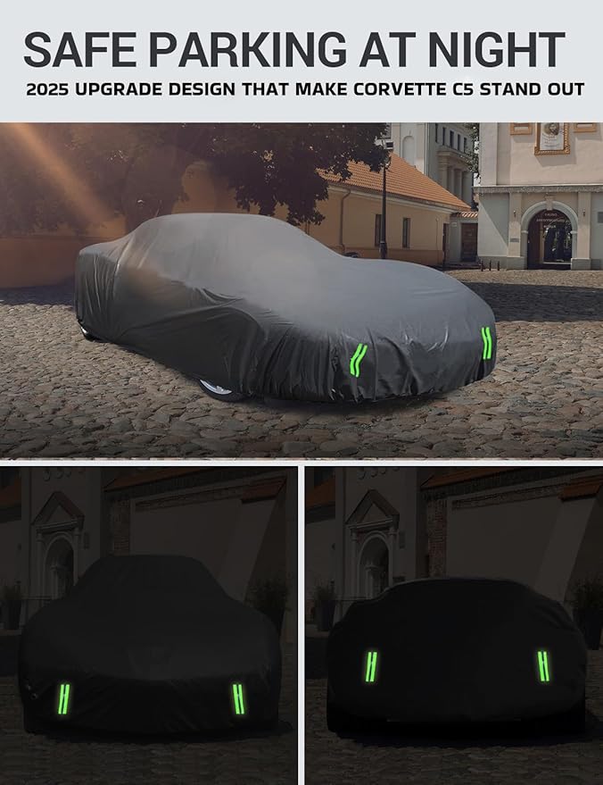 Proadsy 2026 Upgrade Car Cover Compatible with C5 Corvette 1997-2004 Windproof All Weather Waterproof Sun Rain UV Dust Snow Protection Outdoor Covers