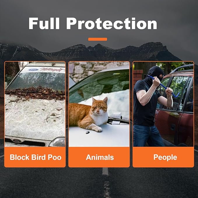 Car Cover Waterproof All Weather for Automobiles Winter Snowproof Rain UV Protection Heavy Duty Outdoor Sedan Car Cover & Car Snow Cover Universal Fit for Sedan Length Up to 194’’