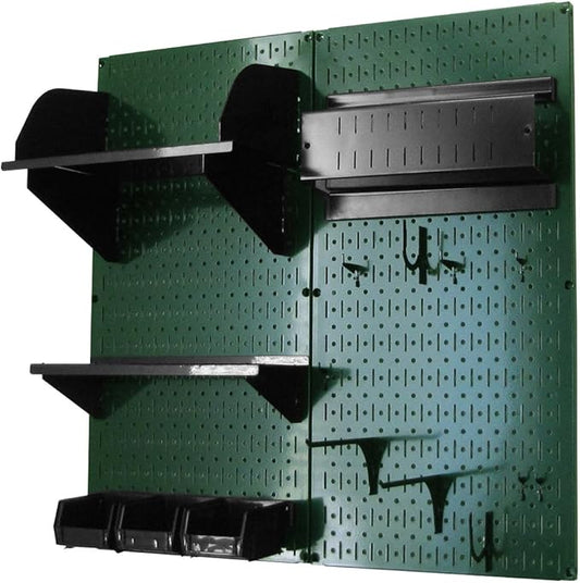 Wall Control Craft & Hobby Pegboard Organizer Storage Kit with Green Pegboard and Black Accessories