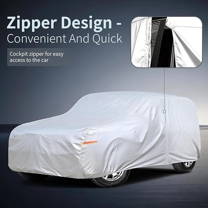 Car Cover Waterproof All-Weather,Heavy-Duty Outdoor Full Exterior Automobiles Snow Cover for Jeep Wrangler 2 Door CJ YJ JK JL(1987-2026),with Sun Visor,Towel&Storage Bag