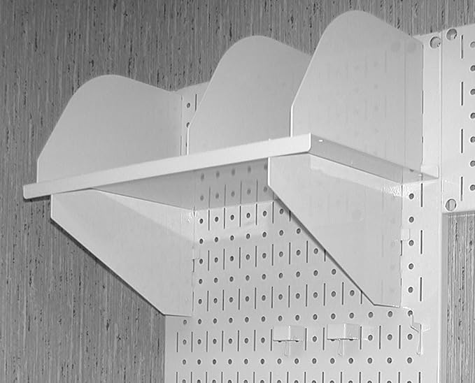 Wall Control Shelf 9in Deep Pegboard Shelf Assembly Pegboard and Slotted Tool Board - White