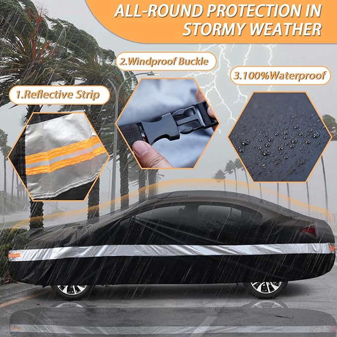 Chevrolet Car Cover Custom-Fit Car Cover for Chevrolet Camaro, Waterproof All-Weather Car Cover, Lightweight Full Exterior Cover for Outdoor Protection Against Sun, Rain, Dust, Snow, and Wind.