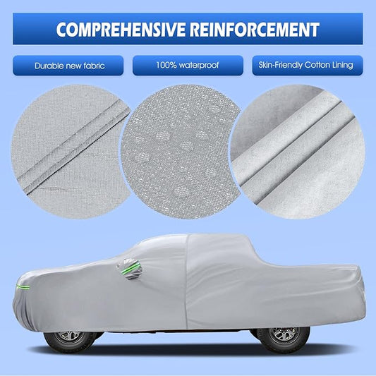 Truck Cover Fit for Nissan Frontier Short Bed, Migaven Truck Cover Waterproof All Weather Full Exterior Cover Sun Rain Protection with Door Zipper