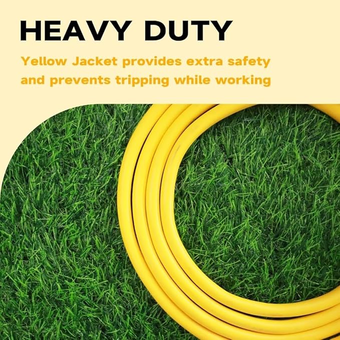 Indoor Extension Cord with Lighted End, 12 Gauge Heavy Duty 3 FT, 3 Prong Grounded 15 Amp Extension Cord, 12/3 SJTW Power Cord for Garage, Garden, Appliance, UL Listed, Yellow