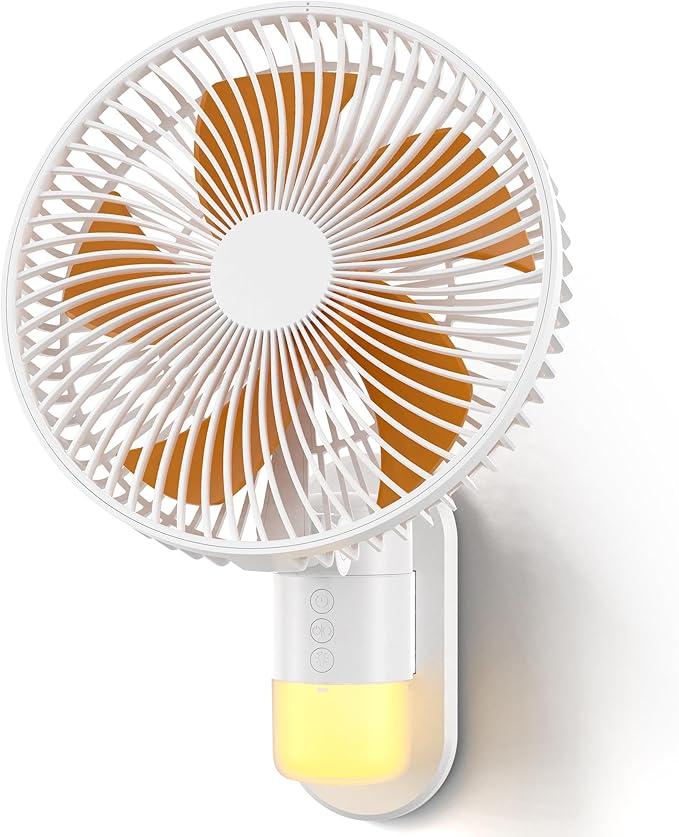 Airbition 10” Wall Mount Fan with Light and Remote Control, 90°Oscillating, 4 Speeds, Timer, Included 120° Adjustable Tilt, High Velocity, 78Inch Cord, for RV Bedroom Home Office Garage