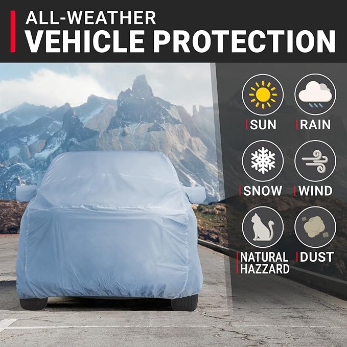 iCarCover 30-Layer Premium Truck Car Cover Waterproof All Weather | Rain Snow UV Protection Full Car Covers | F-150 Raptor SuperCrew, Ram 1500 TRX, Silverado, Sierra 2500HD, Size T88 (See Size Chart)