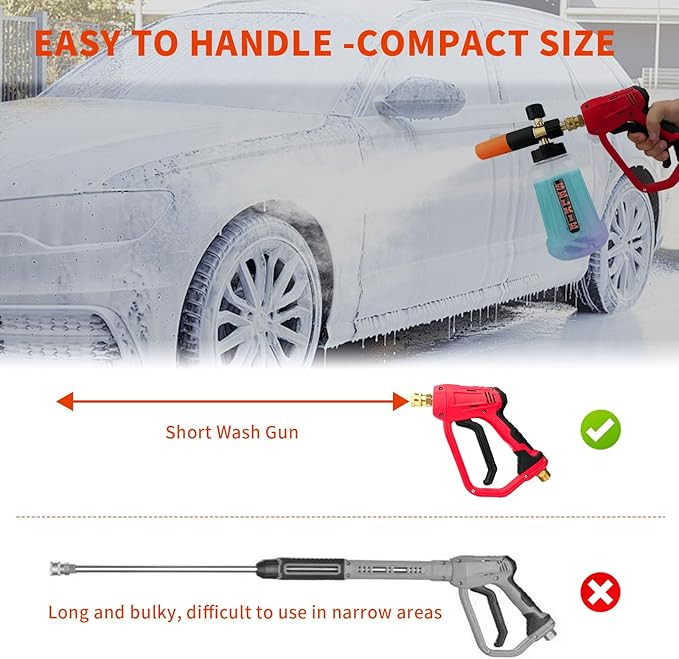 Selkie 5000PSI Pressure Washer Gun with Foam Cannon, Pressure Washer Sprayer Gun with Dual Adjustable Snow Foam Lance with 7pcs Nozzles,1/4" Quick Connector,4350PSI