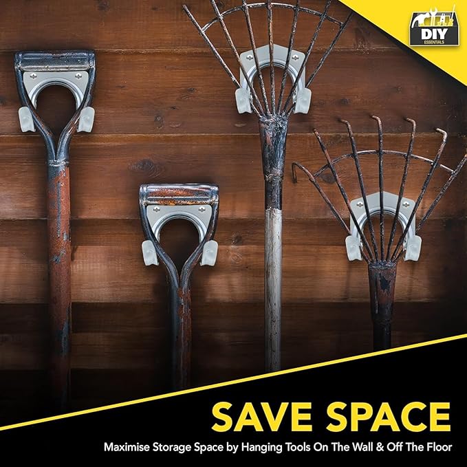 10Pack Wall Hooks for Garage Tool Storage, Tool Hanger Hooks Set, Ropes, Garden & Garage Tools Organizer, Wall Mount Garage Hooks