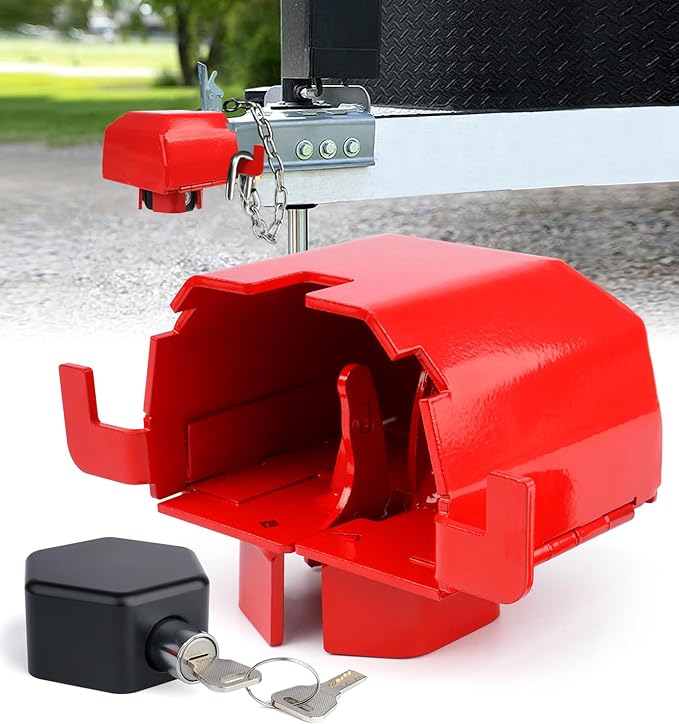 Anti-Theft Trailer Hitch Lock, Heavy-Duty Steel Trailer Lock