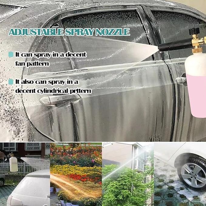 Foam Cannon with 1/4 Inch Quick Connector, 1 Liter Bottle, Professional Grade,uick Release (Up to 3200 PSI)