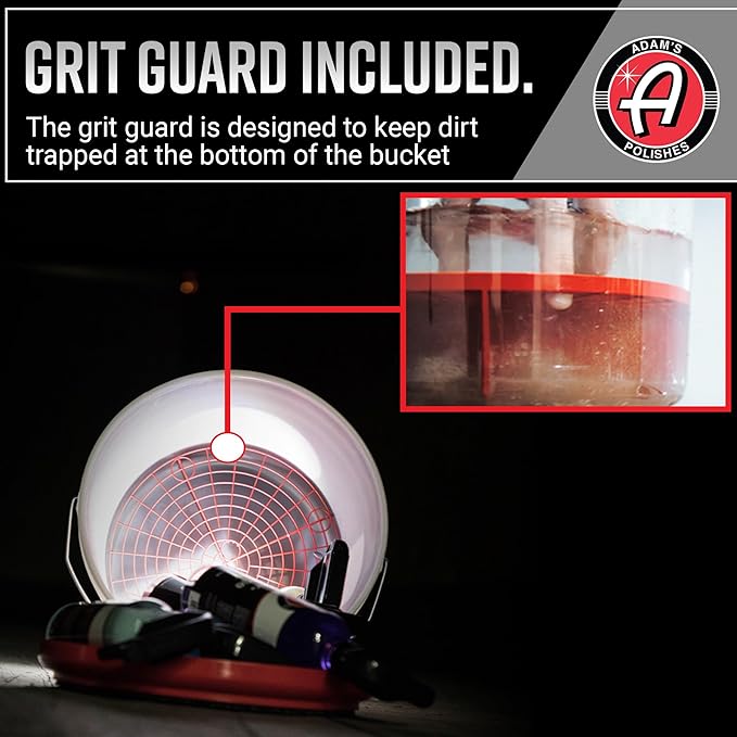 Adam's Polishes Wash Bucket (3.5 Gallon Bucket + Grit Guard) - Car Detailing Tool for Car Washing & Garage Storage | Stores Car Wash Soap, Foam Cannon, Foam Gun, Microfiber Towels & More