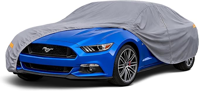 Coverlex Car Covers for Automobiles, 6 Layers Muscle Car Cover Universal Fit for Ford Mustang/Shelby, Chevy Camaro/C8, BMW M4/4 Series, Lexus RC/LC, Hyundai Genesis Coupe