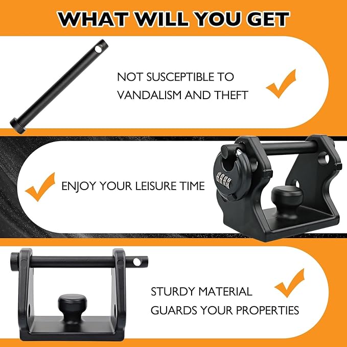 HQPASFY Trailer Hitch Lock with Combination Lock, Fits Over 2" to 2-5/16" Couplers - Black