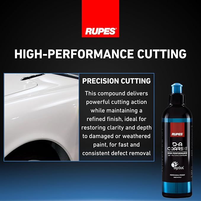 RUPES 9.DACOARSE250 Pack of 6 Blue 250 ml D-A Coarse High Performance Cut Polishing Compounds for Car Detailing & Removing Scratches | Moderate to Severe Defect Removal | Reduces Oxidation