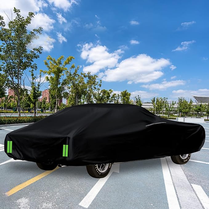 Waterproof Car Cover Replace for Pontiac GTO 2 Door Hardtop & Coupe 1964-1972, 210T All Weather Classic Car Covers with Zipper Door & Lock for Snow Rain Protection