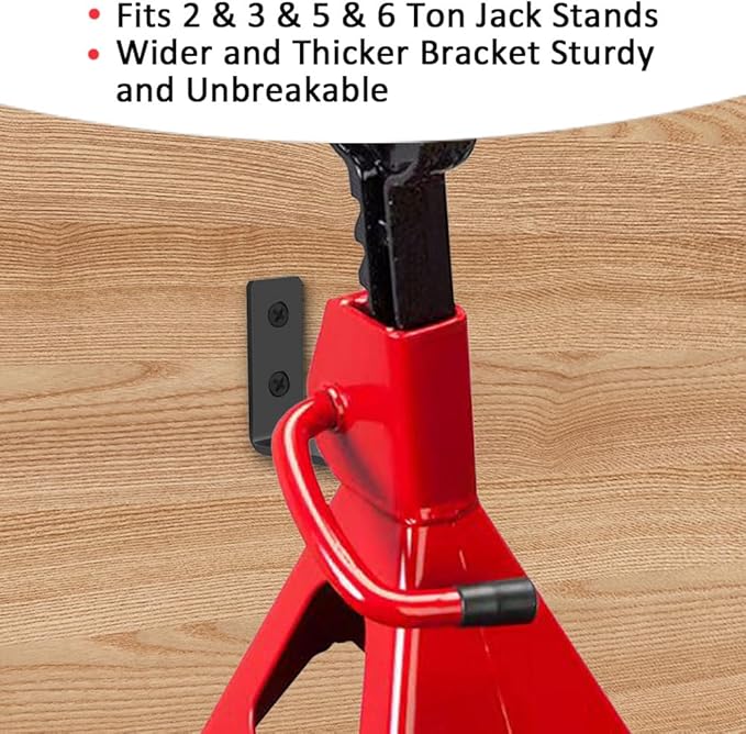 Jack Stand Wall Mount Organizer, Car Jack Stands Wall Hooks, Heavy Duty Stainless Steel Holder Hook, Universal Jack Stands Garage Accessories Fits 2 & 3 & 4 & 5 & 6 Ton Jack Stands