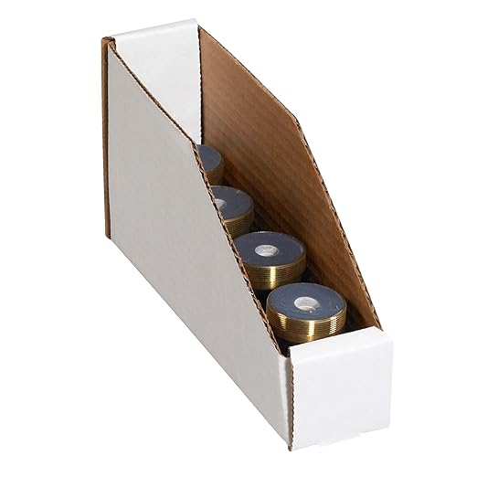Box USA BBINBIN29 Open Top Bin Boxes, 2" x 9" x 4 1/2", Oyster White (Pack of 25)