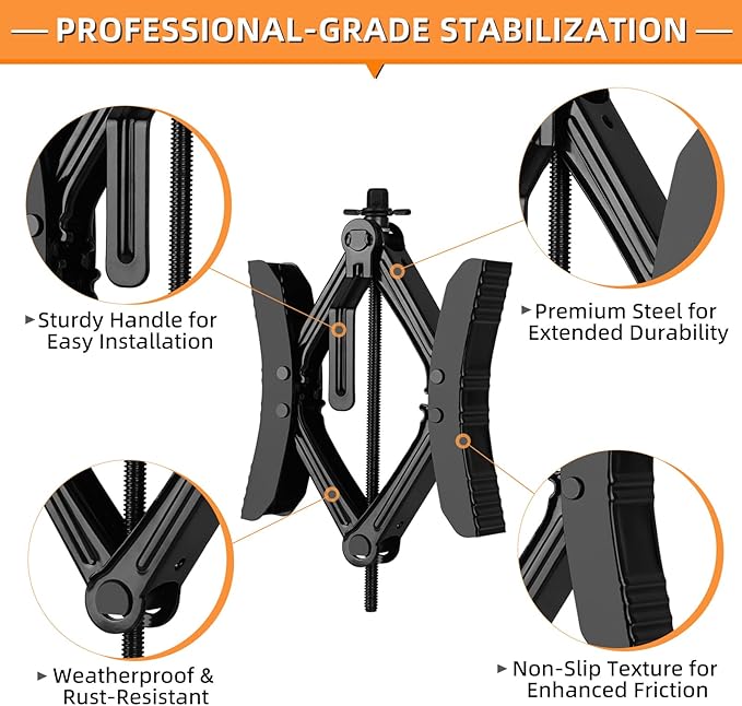 OULEME RV Tire Stabilizer, X-Shaped Wheel Chock for Dual Axle Travel Trailer Camper, Anti-Move Tandem Wheel Wedge, 2 Pack
