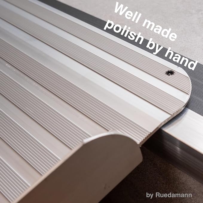 Ruedamann 2 FT Portable Wheelchair Ramp, Sturdy Non-Slip Aluminum Wheelchair Ramp with Upgraded Hinge, Aluminum Folding Ramp for Doorways, Ramp for Wheelchairs, Scooters, Steps, Stairs, Pets